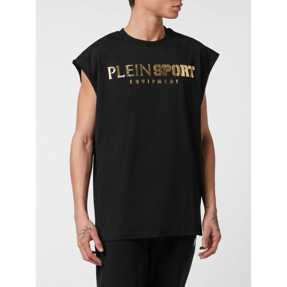 Plein Sport Men Plein Sport Relaxed Fit Jersey Tank Top With Laminated Logo